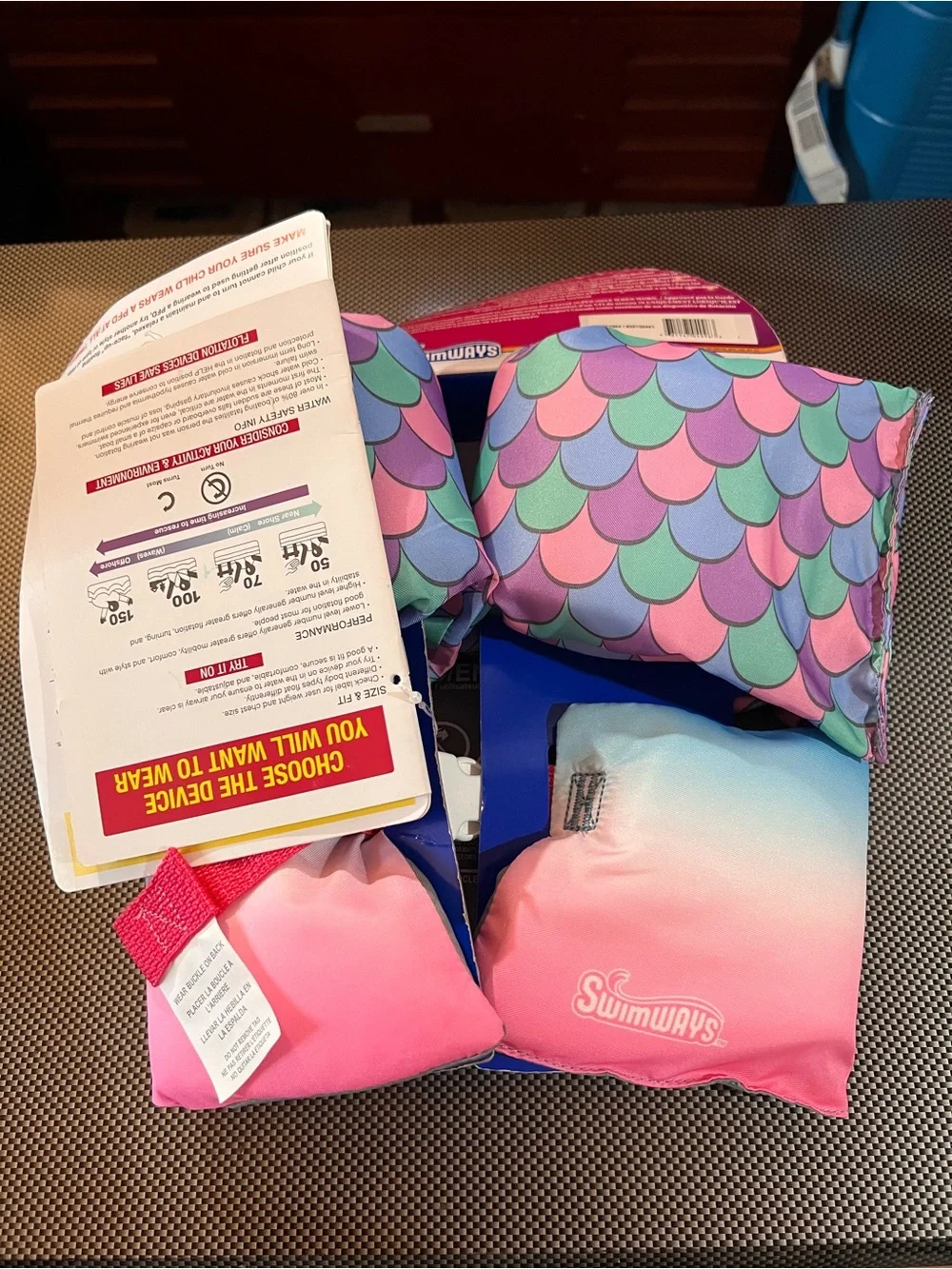 Disney Princess Ariel Kids Swim Trainer Life Jacket - Pink & Blue